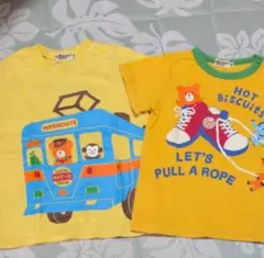 ホットビスケッツ ミキハウス 半袖Tシャツ 2枚セット 90cm イエローのサムネイル