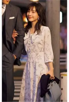 Apuweiser-riche パール釦ボウタイワンピース