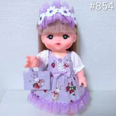 854 メルちゃん 服 ハンドメイド 3点セット ワンピース 髪飾り バッグ