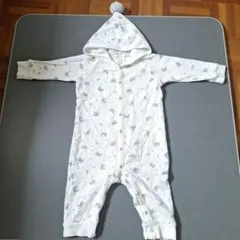 ジェラートピケ　フード付きロンパース 80-90