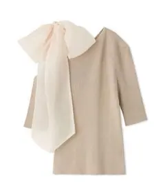 SNIDEL ショルダーリボンアシメニットプルオーバー