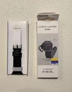 ELECOM Apple Watch ハイブリッドレザーバンド 41 黒 未使用
