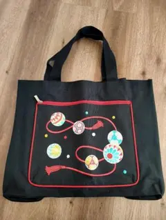 着付けレッスン用バッグ　和風模様のキャンバスバッグ