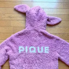 ジェラートピケ 可愛すぎるロップイヤー うさ耳 パーカー ピンク