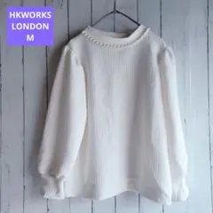 【HK WORKS LONDON】M ホワイトワッフルスウェット パール装飾付きのサムネイル