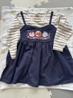 アンパンマン　110サイズ ストライプ柄ワンピース