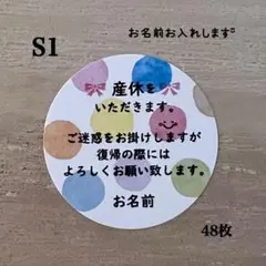 産休シール*S1 カラフルドット48枚