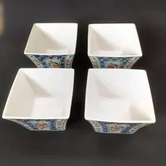 昭和レトロ　有田焼　角小鉢4個セット