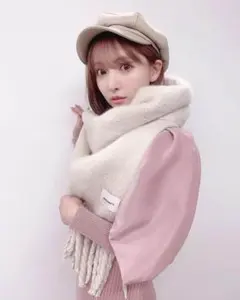 miyours キャスケット三上悠亜 ベージュ レザー風ベレー帽