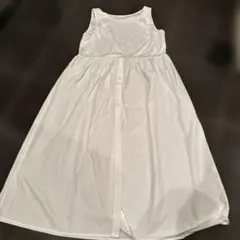 ホワイト ノースリーブ シャツワンピース