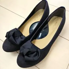 ヴェリココ ネイビー リボン付き パンプス