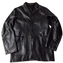 TAKAQ 本革 豚革 レザーテーラードジャケット 黒 M