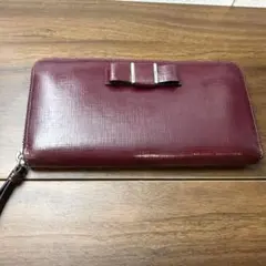 Coach バーガンディ 長財布 リボン付き ボルドー ワインレッド