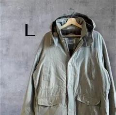 Troy Bros メンズアウター L フード着脱 裏地チェック 中綿 ベージュ