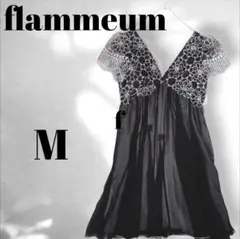 フラミューム ドレス 38 M相当 黒 刺繍レース 結婚式 パーティー