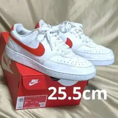 【美品25.5cm】ナイキNIKE●コートヴィジョン●ホワイト/ピカンテレッド