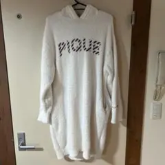 美品 ジェラートピケ クリスマス ロゴ ジャガードフードドレス ワンピース