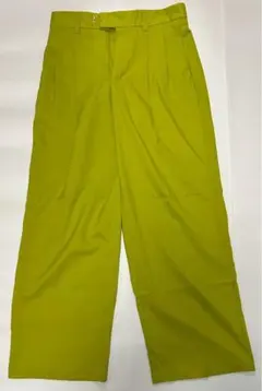 【ワイドパンツ】GU ライムグリーン