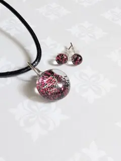 本場イタリア購入 ムラーノガラス ネックレス＆ピアス セット 