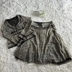 日本製✨美品 ヒロココシノ プルミエ ストライプフリルデザイン 