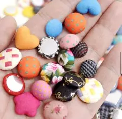 【30個セット】くるみボタン風 デコパーツ カラフル ハンドメイド素材