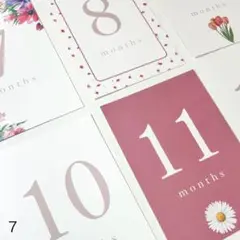 7.マンスリーカード 月齢カード お花 シンプル Flower