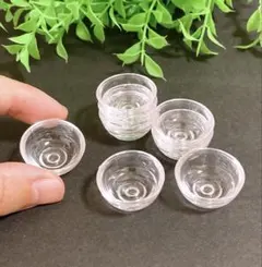 D-08 透明どんぶり器 8個セット ミニチュア ドールハウス デコパーツ