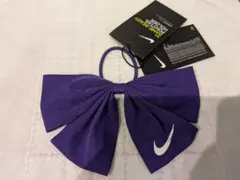 NIKE ナイキ ヘアゴム 髪留め リボン タグ付き新品 紫 パープルのサムネイル