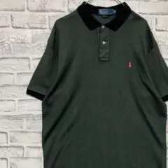 ラルフローレン！ポロシャツ！半袖　グリーンロゴ刺繍 M 12