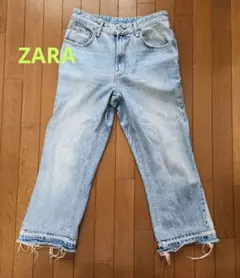 ZARA ワイドレッグデニムパンツ 30