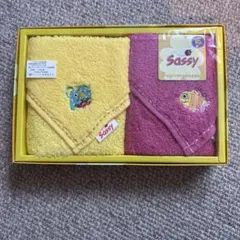 【未使用品】Sassy ミニタオル 2枚セット イエロー・ピンク