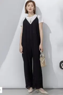 新品未使用タグ付】spick&span フロッキードットキャミサロペット 36