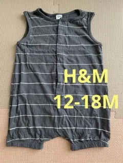 H&M ベビー ノースリーブ ロンパース ボーダー　12M 18Mのサムネイル