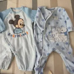 ベビーロンパース　50〜60 冬用　ディズニー2点セット
