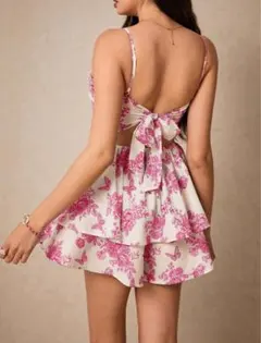 花柄バックリボンキャミソール