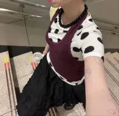 FEKETE ドット柄 Tシャツ