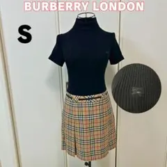 美品✨バーバリーロンドン ノバチェック ドッキングワンピース ブラック S