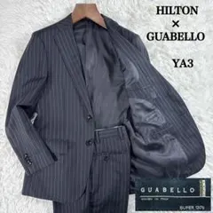 【イタリア生地】ヒルトンタイム グアベロ ストライプスーツ YA3 ブラック