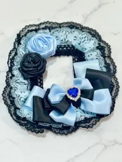 ②硬質カードケース 水色 黒