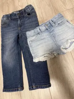 ベビー キッズ デニムパンツ＆ショートパンツ 2点セット 2T 女の子 子供