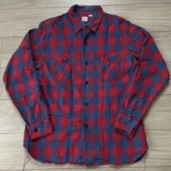 SUGAR CANE シュガーケーン 赤青 チェック柄 ネルシャツ Ｌサイズ