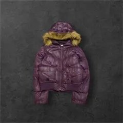 00s archive 短丈 ファー ダウンジャケット y2k 平成 グランジ