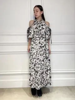 スナイデル 2wayスリーブプリントワンピース 0サイズ 半袖ロングワンピース