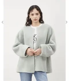 お値下げ！ミラオーウェン コクーンシルエットショート丈ボアコート MNT