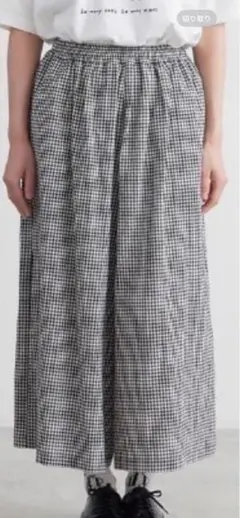 HEAVENLY リネン　ギンガムチェック　ワイドパンツ