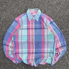 GANT 00s 90s マドラス　チェック　シャツ　ボタンダウン　古着のサムネイル
