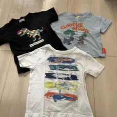 Tシャツ 3枚セット 恐竜・ジョージ・海の生物 90㎝