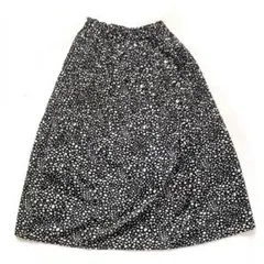 ★ 黒と白のドット柄　ダルメシアン柄　ロングスカート Mサイズ