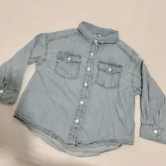 【ほぼ未使用美品】GU キッズ デニムシャツ ライトブルー 110cm