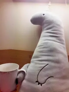 ユニコーン形ぬいぐるみ グレー 大きめ